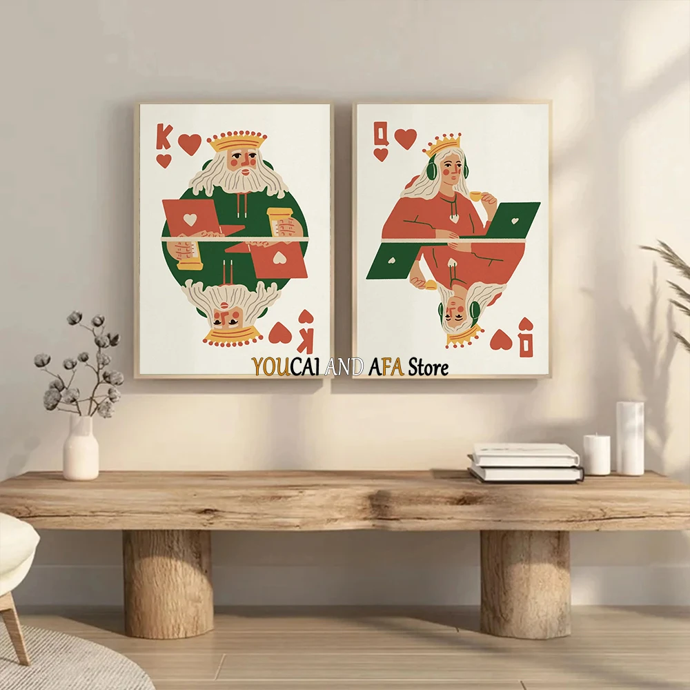 Freelance الملكة ملك القلوب Freelancer القلعة عن بعد عامل بوركر بطاقة المشارك حائط لوح رسم صور ديكور غرفة المنزل #2