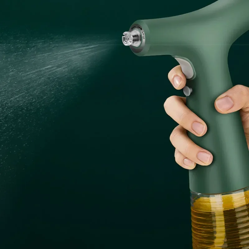 ขวดสเปรย์น้ำมันไฟฟ้าแบบพ่นละอองน้ำมันมะกอกสิ่งประดิษฐ์ในครัวเรือนโถแก้วฝักบัวรดน้ำต้นไม้ทานได้สำหรับบาร์บีคิว