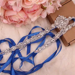 Crystal bridal belt with ribbons, handmade silver wedding belt, cookie patient belt for wedding evening dresses