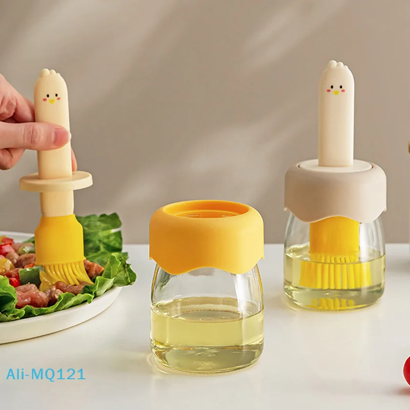 

Silicone Brush Oil Bottle Cooking BBQ Kitchen Seasoning Bottle Set Oil Brush BBQ Brush Heat-resistant BBQ Brush Outdoor BBQ Tool