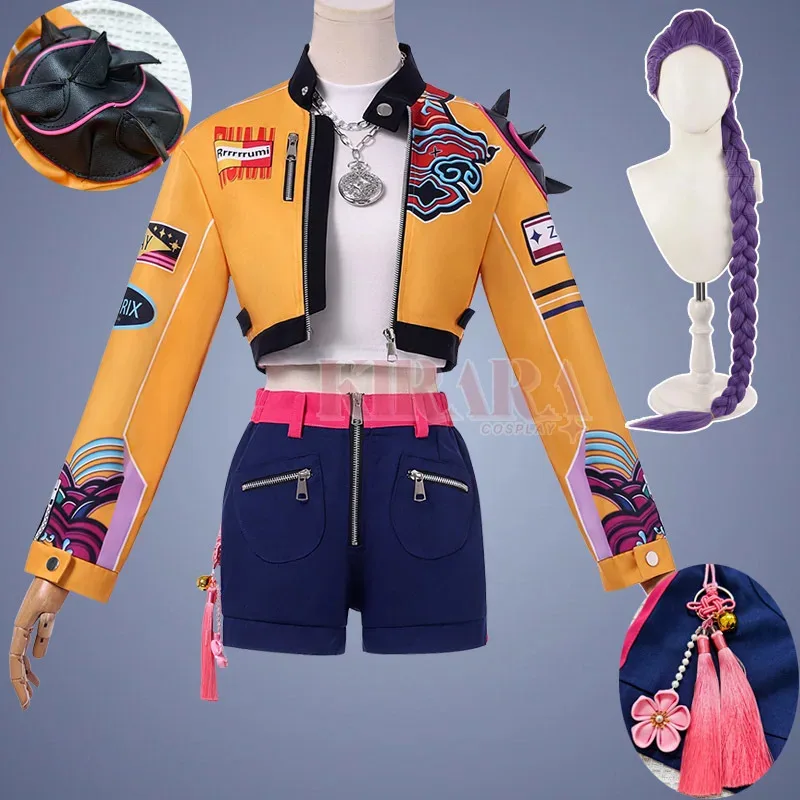 

Rumi Cosplay Costume Wig KPop Women Girl Idol Demon Hunters Cosplay Role Play Party Carnival Outfits Halloween Costumes