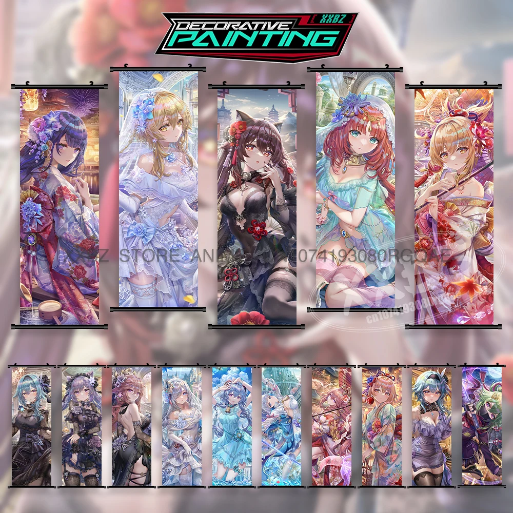 

Genshin Impact Wall Artwork Scrolls Picture Game Kawaii Character Canvas Posters Nilou Anime Home Decoration Hanging Painting