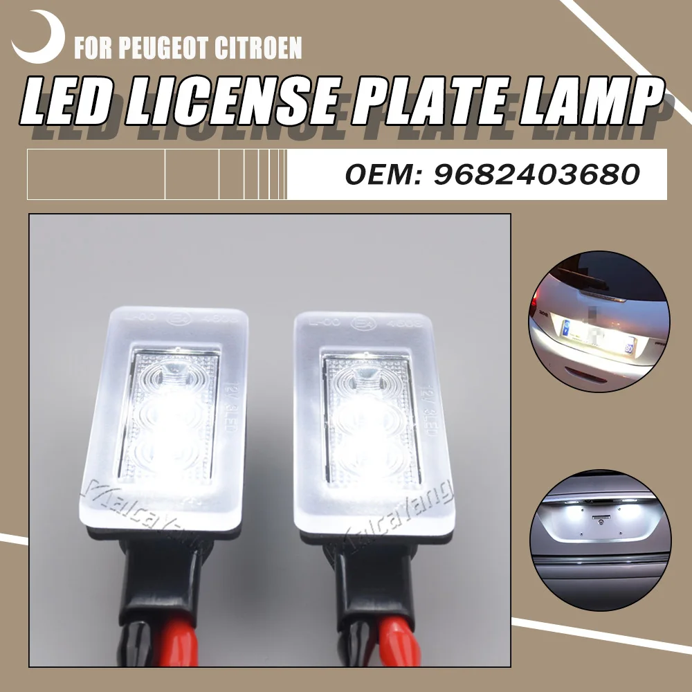 2 Stück Canbus LED Kennzeichenbeleuchtung für Peugeot 3008 2016-2019 207CC 208 308 MK2 2008 5008 Heckklappenleuchte – Detail 3