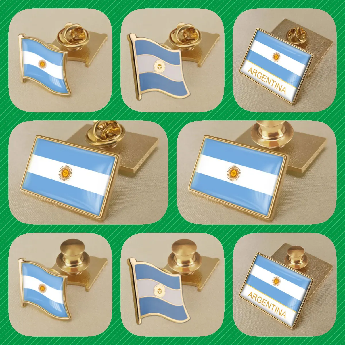 Argentina Argentinean Map Flag National Emblem National Flower Brooch Badges Lapel Pins