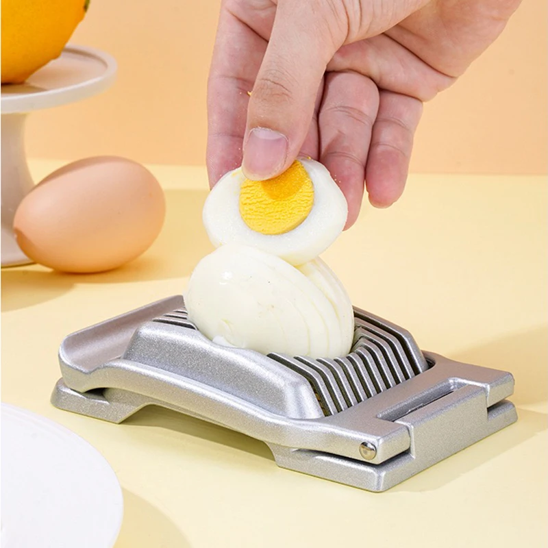 Ham Sausage Slicer Aluminium Egg Slicer for Hard Boiled Eggs Strawberry Slicer Stainless Steel Wire Multi Egg Dicer Soft Fruit