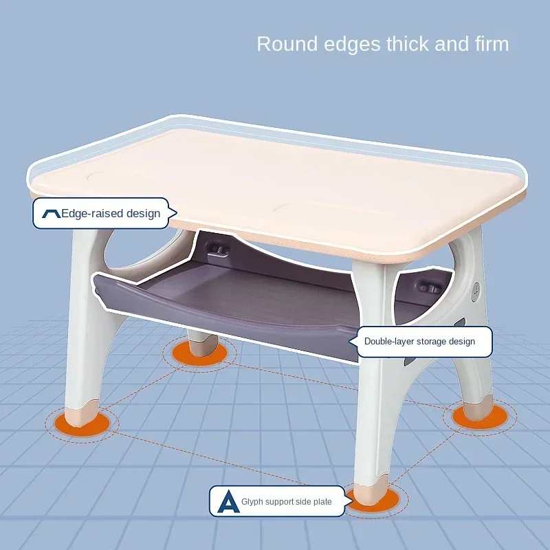 Learning Table and Chair Set for Kids Small Kindergarten Desk Baby Writing Table Plastic Play and Study Desk image 4