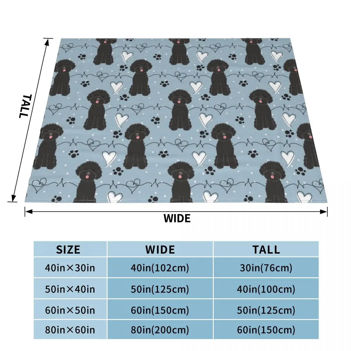 LOVE Black Toy Poodle Throw Blanket valentine gift ideas Designer Blankets Blanket Sofa