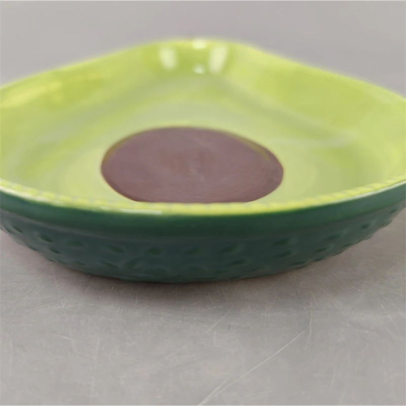 Avocado Ceramic Salad Bowl Plate Set Cute Tableware For Home Dining Table Decor Kitchen Display For Kids Women Christmas Gift