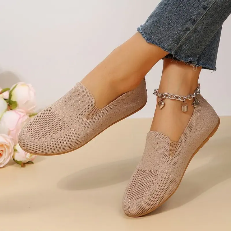 

New Women's Shoes Mesh Light Breathable Slip on Casual Shoes Solid Color Versatile Low Help Flat Shoes Zapatos De Mujer Sneakers