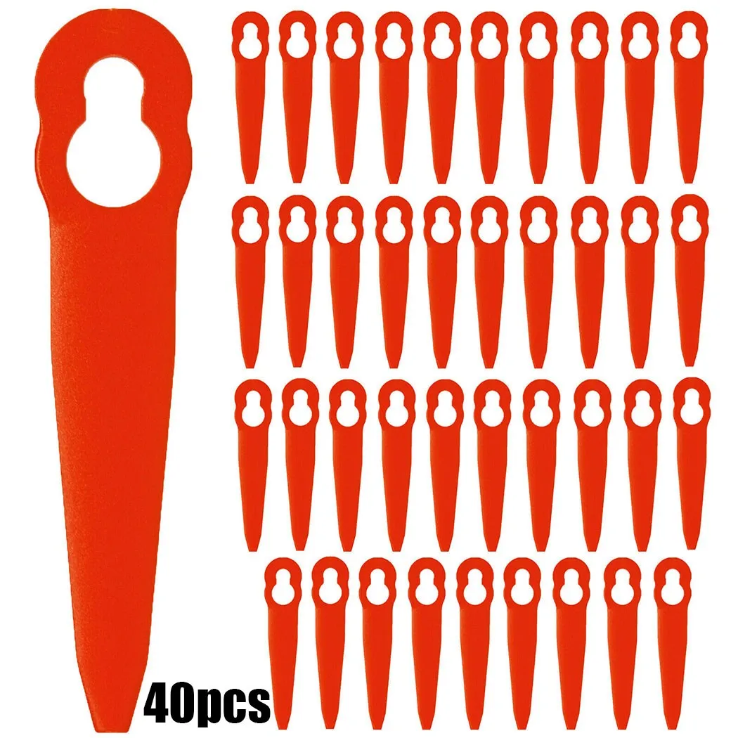 40Pcs Grass Trimmer Plastic Blades Lawn Mower Brush Cutter Head Blade For STIHL FSA 45 Cordless Grass Strimmer