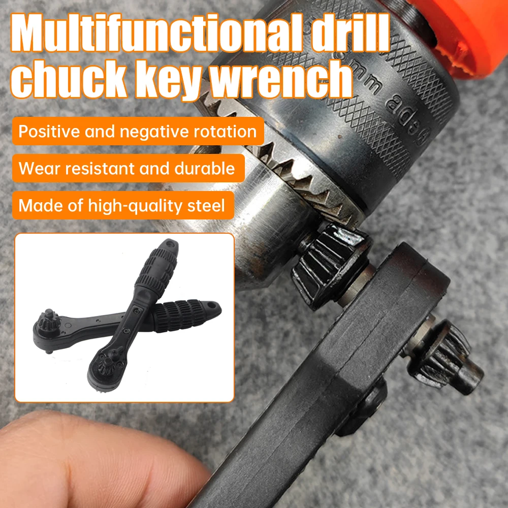 2 In 1 Key Ratchet Wrench Universal Drill Chuck Spanner Torque Wrench for Quick Change Drill Bit Fittings Screw Hand Tools