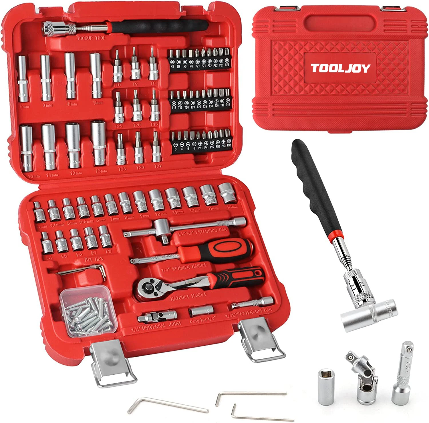 

Suitable for106pcs Ratchet Torque Wrenches Hand Tools Socket Wrench Spanner Tools Box for Set Mechanic Screwdriver Tool Set
