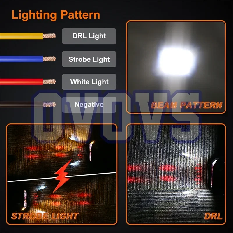 New Arrival Offroad 4x4 Drl/turn Signal Led Driving Light 6 Inch Led Side Shooter Strobe Work Light For Jeep Tractor Truck Atv