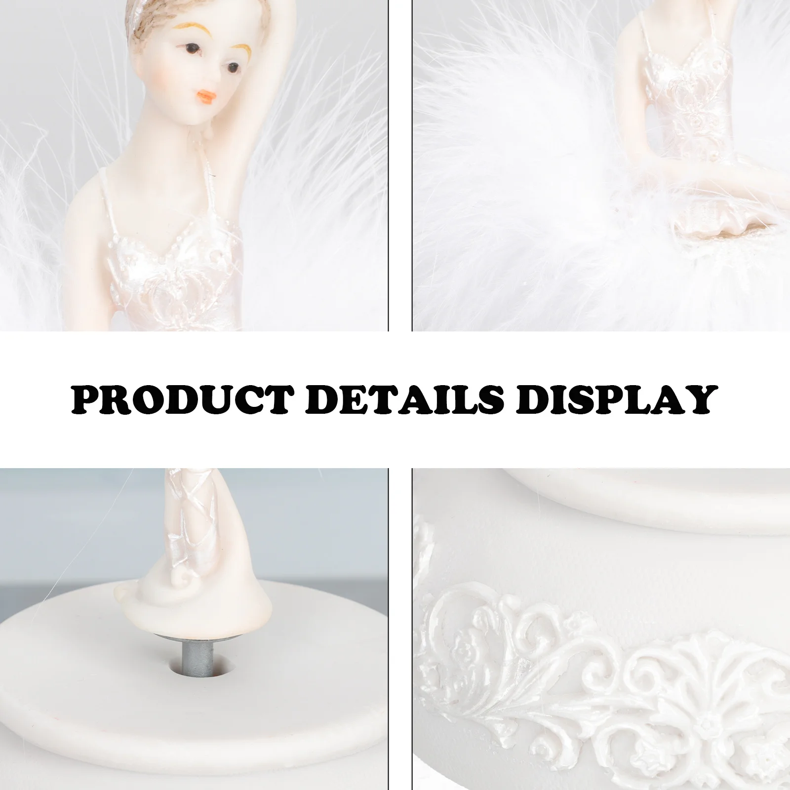 

Music Box White Rotating Ballet Girl Dancing Decoration Desktop Resin Craft Melody Ornament Birthday Wedding Holiday Gift