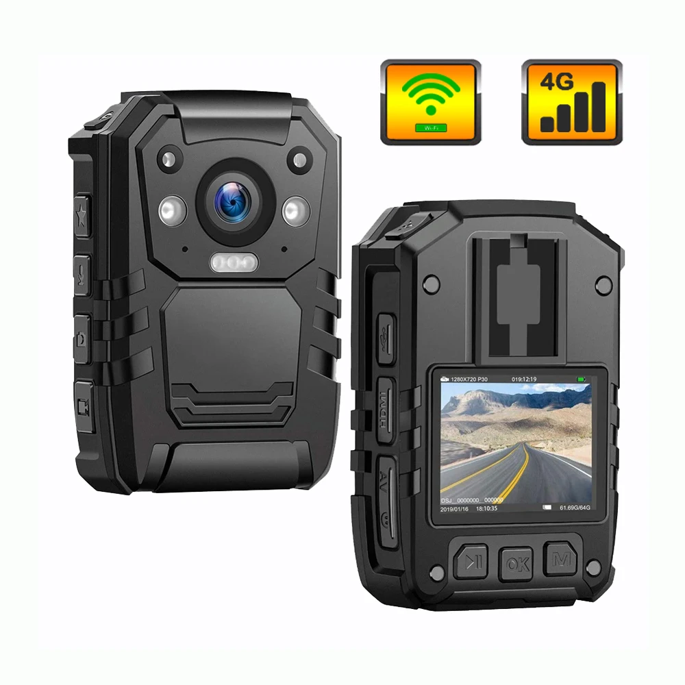 CammPro i827 4G WiFi GPS Real Time Video Body Worn Camera 1440p 2K Wearable Law Enforcement Recording Clip Body Camera