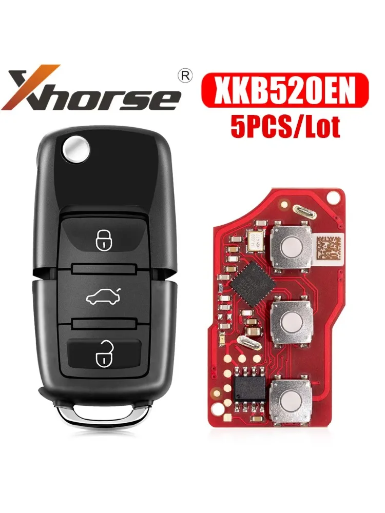 Xhorse XKB520EN 2. Generation Kabelgebundener Fernschlüssel Typ B5 Unterstützt Drahtlose Programmierung 5 Stück/Los