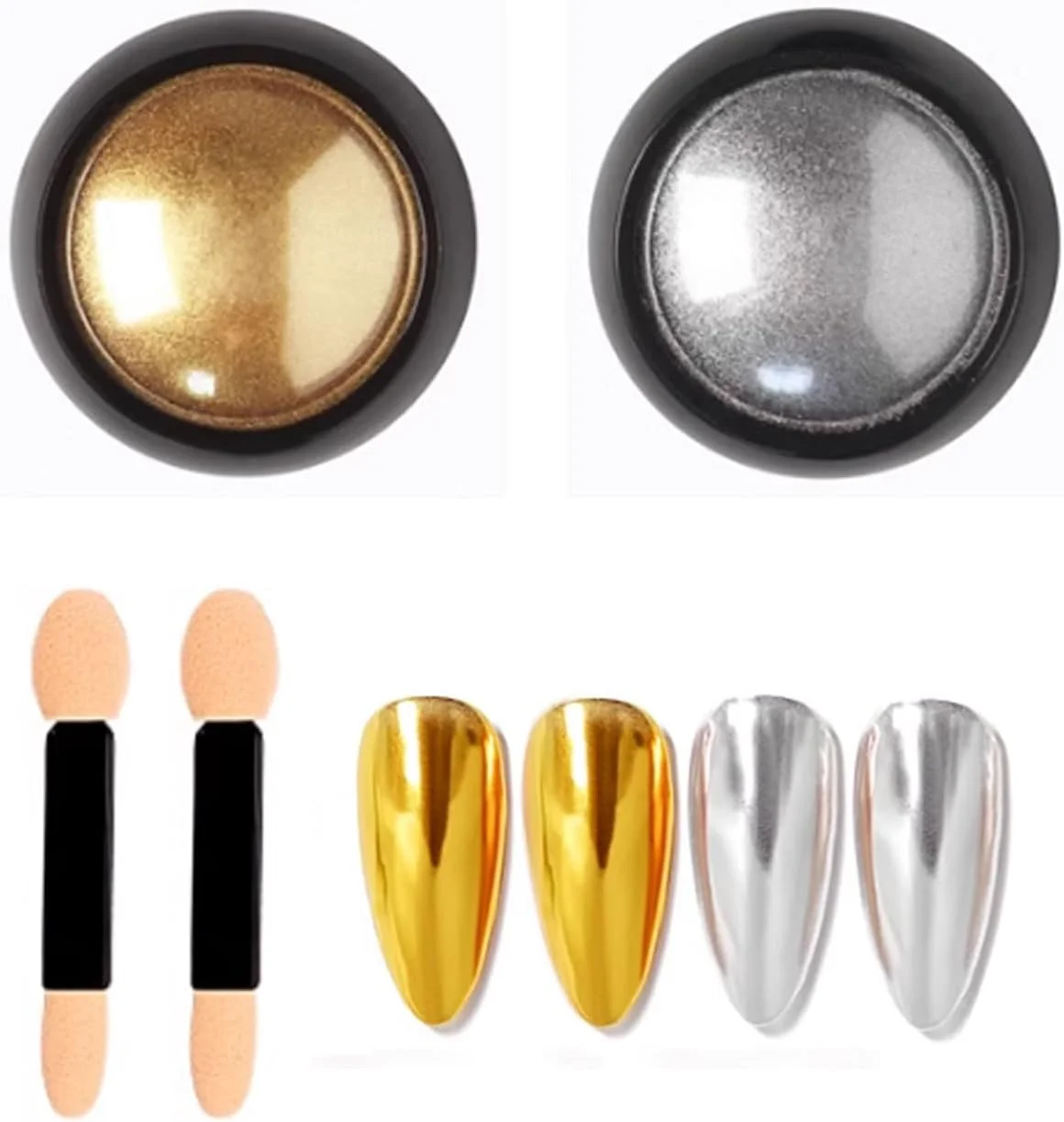 6/16 kleuren lichte kleur effen geleidelijke verandering poeder oogschaduw plaat gemonteerd meisje nagellak aurora spiegel nagel glitter poeder