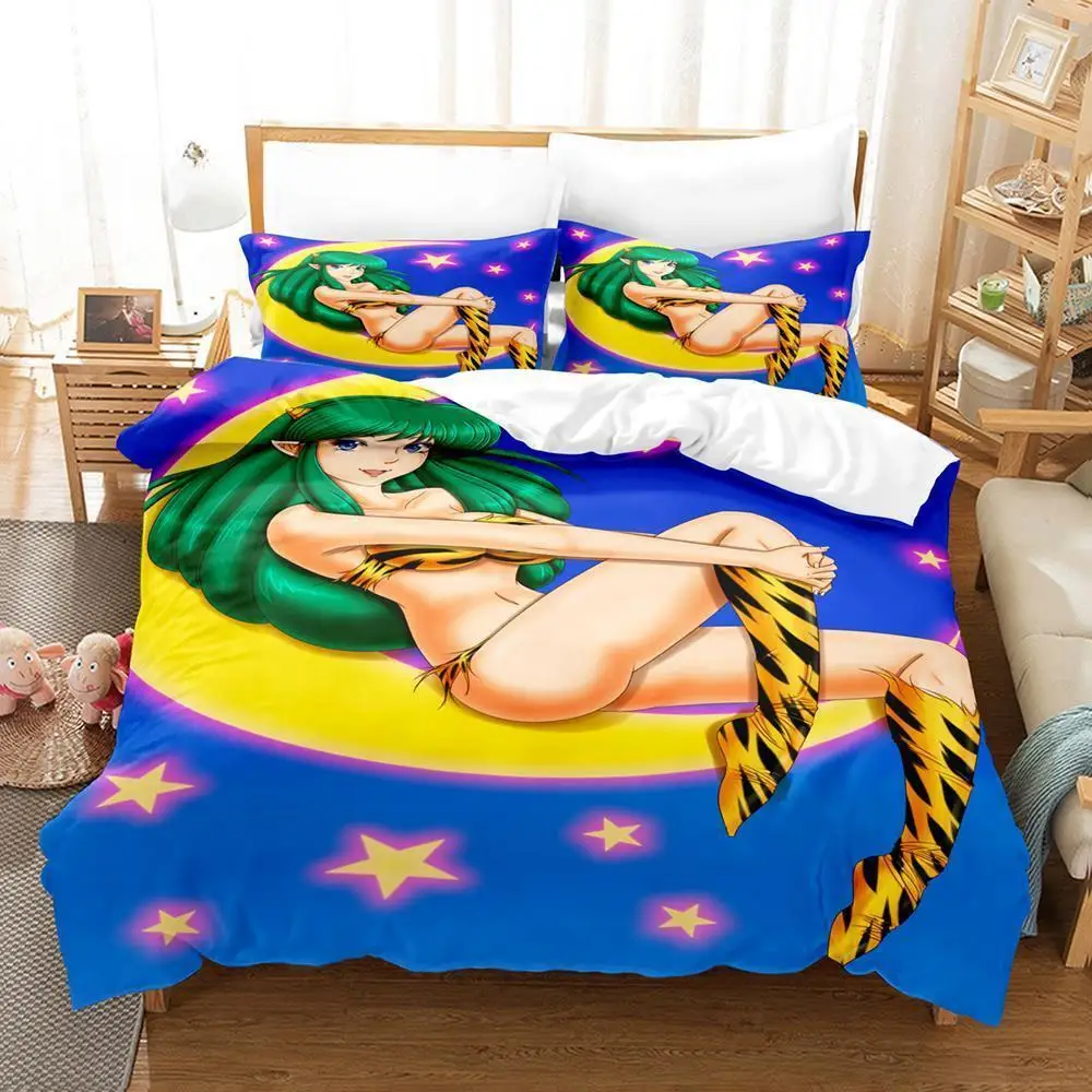 Urusei Yatsura Lum Bedding Set Single Twin Full Queen King Size Bed Set Adult Kid Bedroom Duvet cover Sets Anime Bed Sheet Set