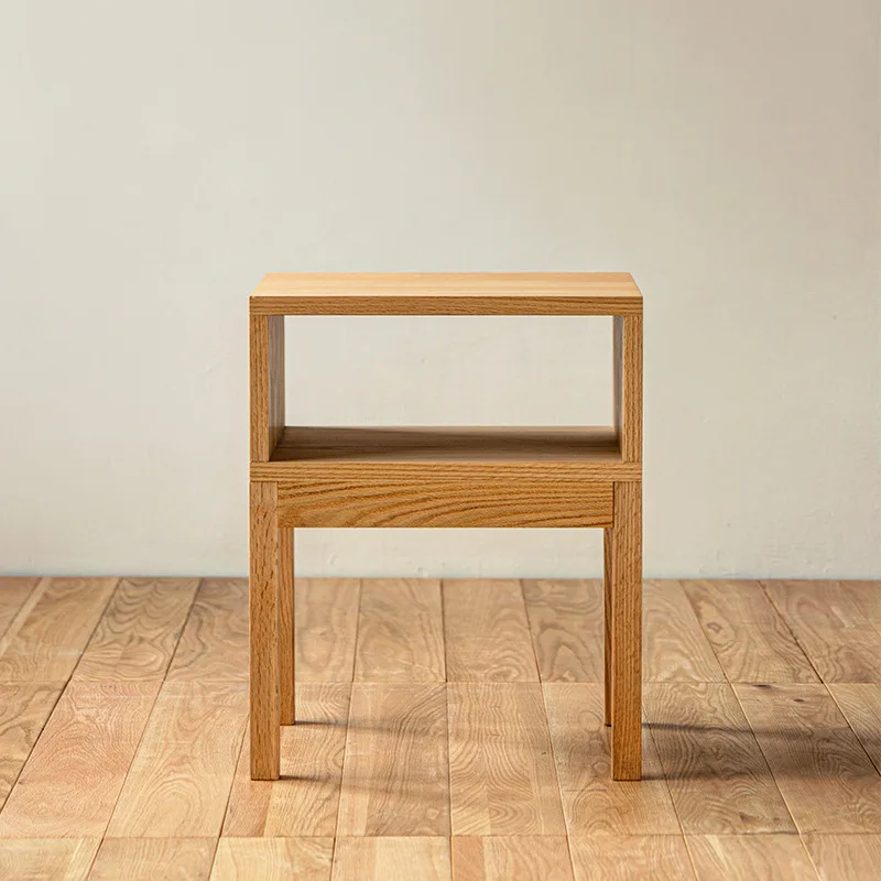 Bedside table, red oak, cherry wood, black walnut, bedroom, solid wood furniture