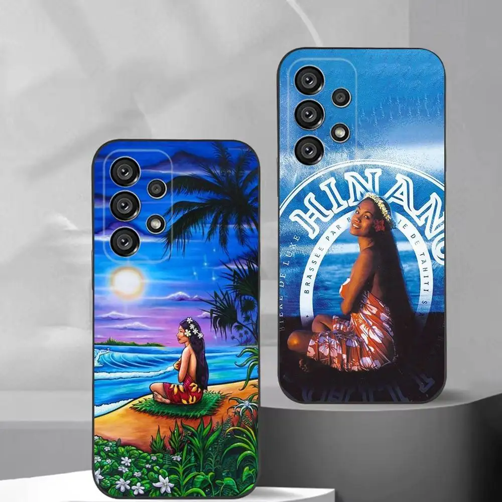 

H-Hinano Tahiti Girl Beach Phone Case For Samsung S25,S24,S21,S22,S23,S30,Ultra,S20,Plus,Fe,Lite,Note,10,9,5G Black Cover
