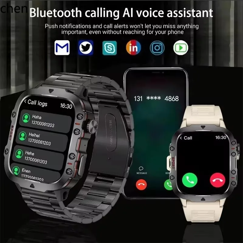 YFY Smartwatch for Men with HD Screen, Heart Rate Monitor, Bluetooth Calling, Waterproof, Outdoor Sports Smartwatch