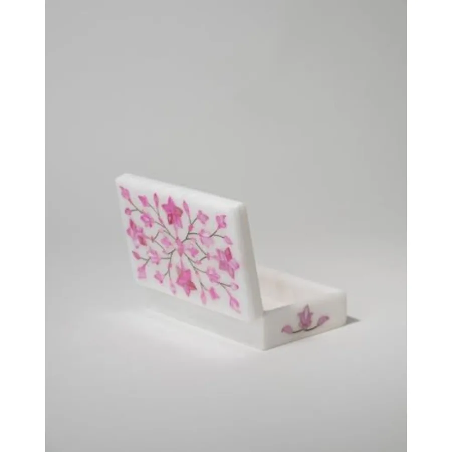 

Шкатулка для драгоценностей с мраморной инкрустацией ручной работы, декоративная коробка для подарков для женщин, винтажный цветочный дизайн, роскошная белая мраморная коробка для хранения для женщин