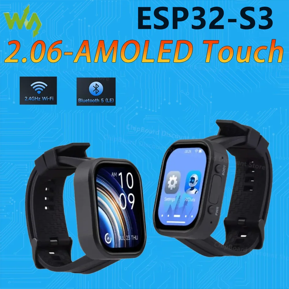 New DeepSeek AI Voice Chat ESP32-S3 Development Board 2.06-inch AMOLED Display 410×502 2.06inch TouchScreen Programmable Watch