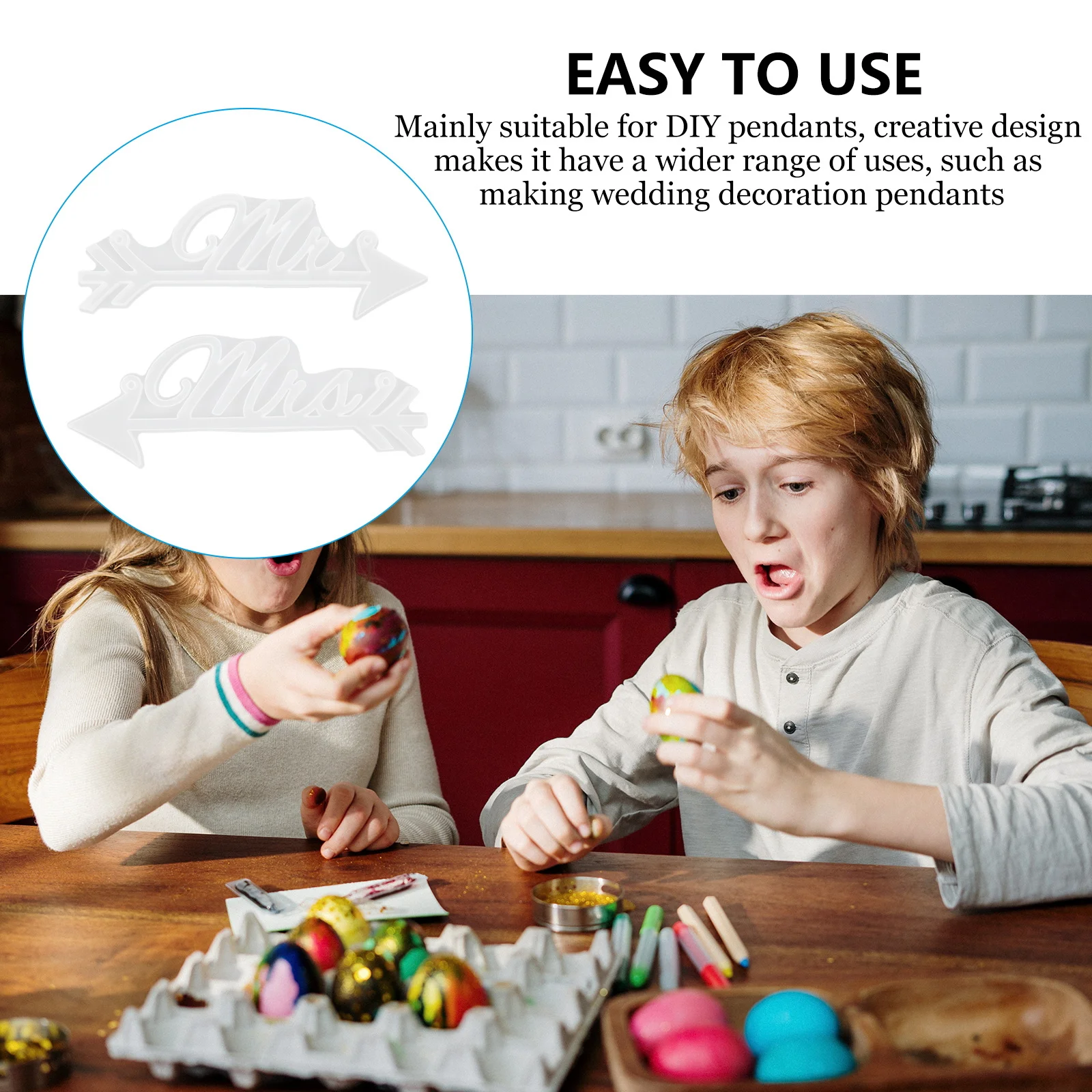 

2Pcs Arrow Hanging Tag Mould Creative Durable Silicone Mold for DIY Pendants Wedding Decoration Silicone Die DIY Manual Mold