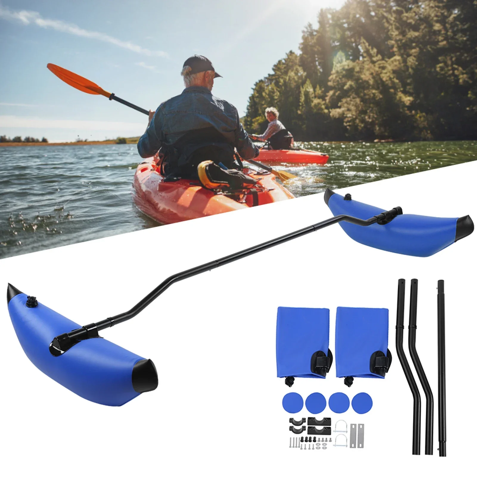 

Inflatable Kayak Stabilizer PVC Canoe Outrigger Kit Floating Balancing Boat Accessory