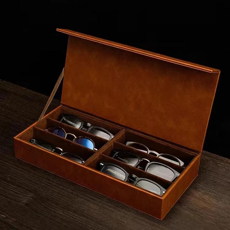 Retro multi-grid glasses sunglasses storage box, jewelry watch box integrated