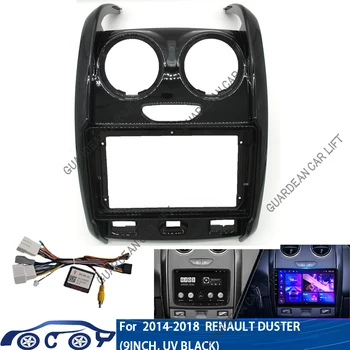 2 Din 9 inch Car Radio DVD GPS Mp5 Plastic Fascia Panel Frame For RENAULT Duster 2014~2018 Dash Mount Kit