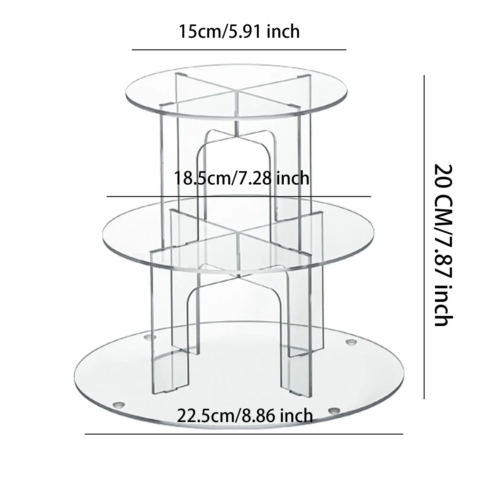 3/4/5 Tier Acrylic Cupcake Stand Dessert Tower Holder Afternoon Tea Pastry Serving Tray for Party Festive Decor Cake Supplies