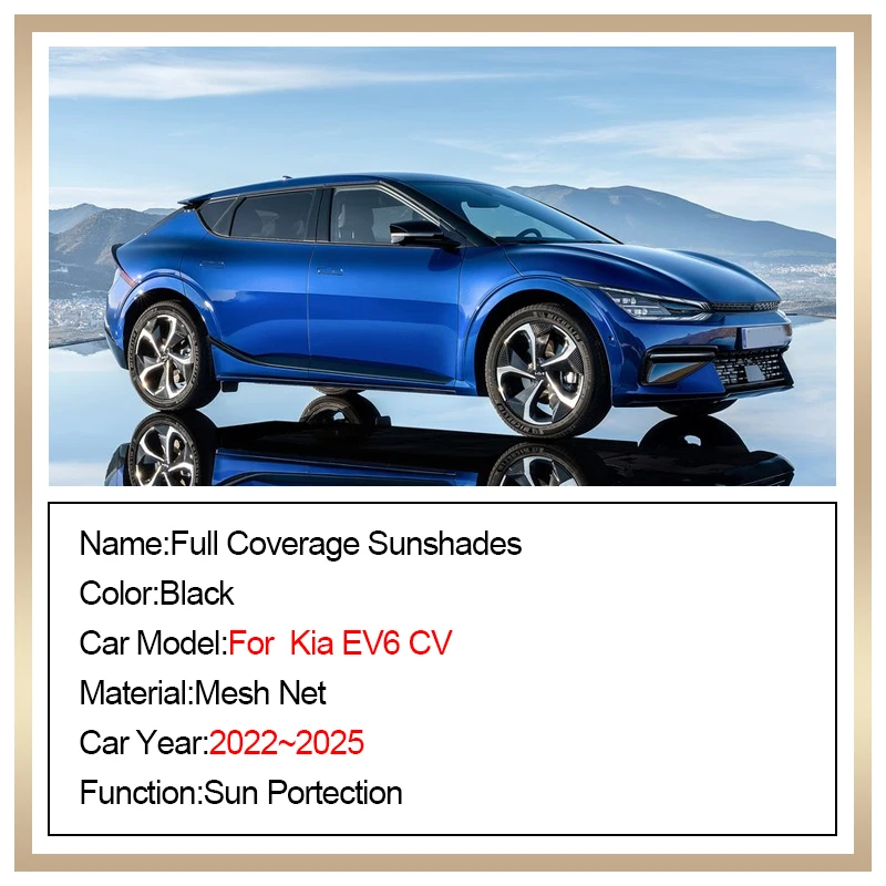 Magnetic Car Sunshade For Kia EV6 GT CV 2022~2025 2023 2024 Windshield Sunshade Cover Protector Front Side Window Privacy Blind
