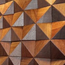 3D Triangle Solid Wood Mosaic Tile Art Acoustic Diffuser Panel Music Restaurant Art Store Video Room Recording studio Wall Decor