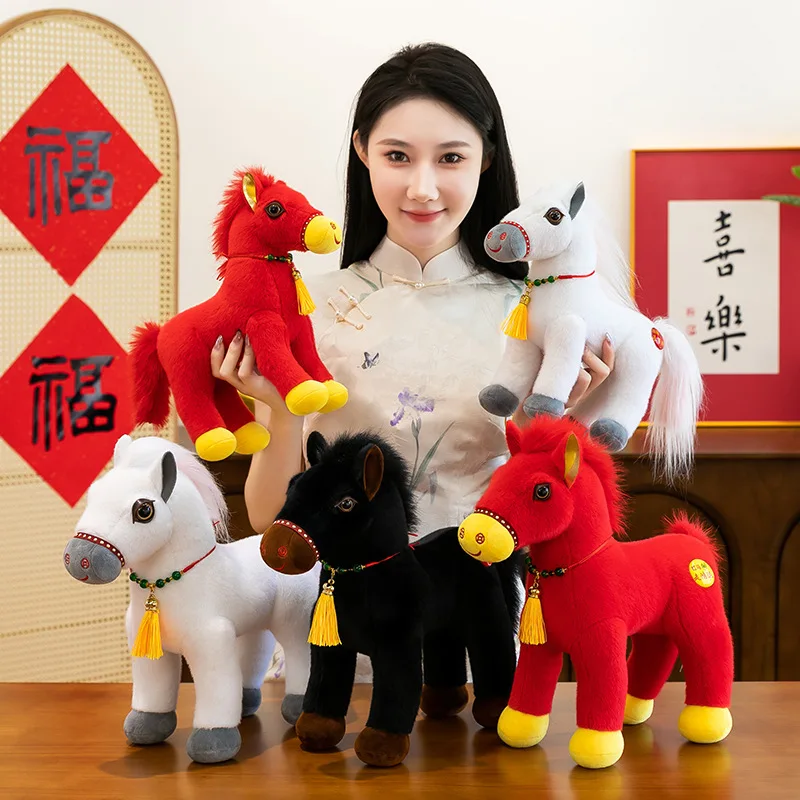 Wholesale Plush Horse Toy New Year Mascot Annual Meeting Ornament Good Luck Gift - Year of the Horse Soft Toy