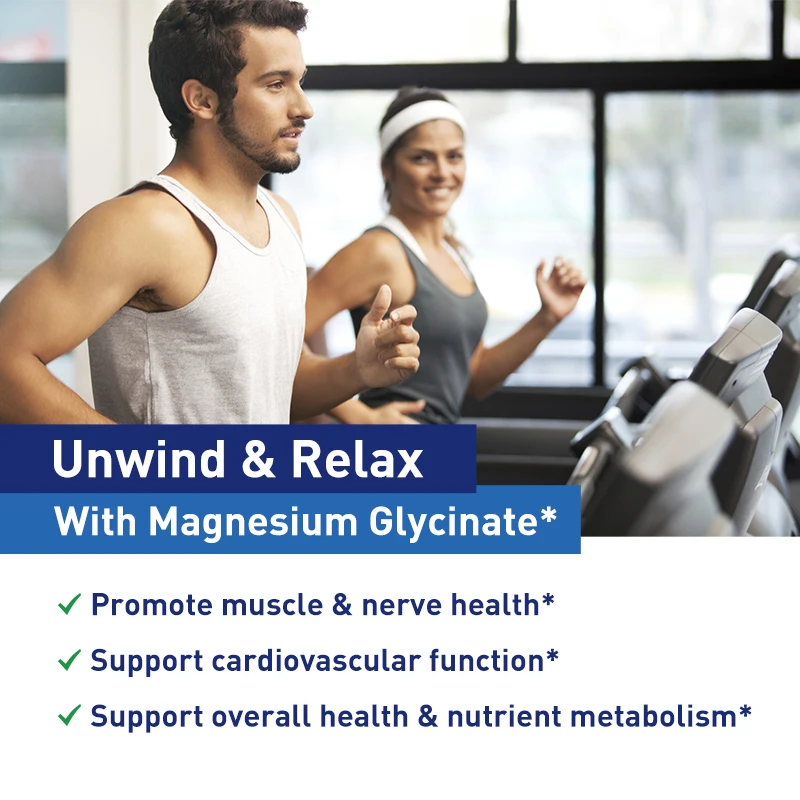 Magnesium Glycinate - Nervous System, Improve Mood Nervous, Muscles Recovery, Heart Health, Sleep Quality Support