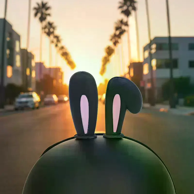 Cute Rabbit Ears Motorcycle Helmet Accessories Waterproof 1 Pair Sunproof for Long Distance Motorbike Trip Riding Decor