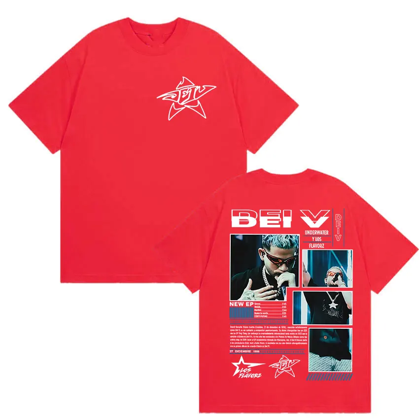 Rapper Dei V Unterwasseralbum Merch 2025 T-Shirt Herrenbekleidung Hochwertiges Mode-T-Shirt Hip Hop Übergroße Baumwoll-T-Shirts – Detail 4