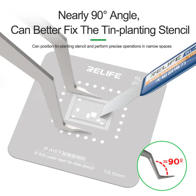 Imagem -02 - Relife-chip Tinning Posicionamento Pinça para Pcb Board Circuito Integrado Pins Pequenos Dispositivos Pinça de Reparação Acessórios St20l