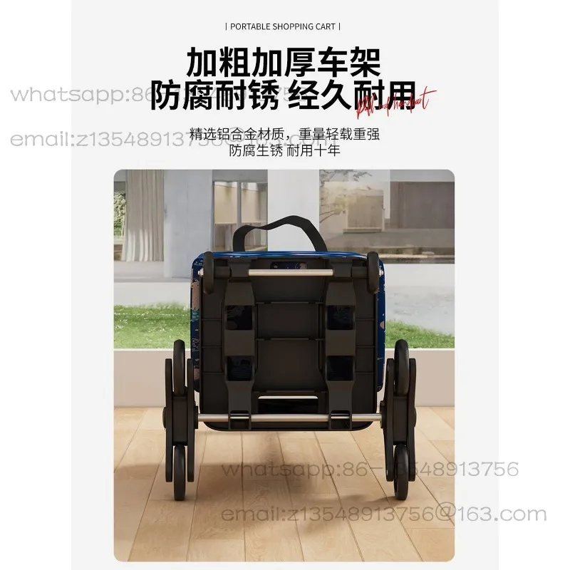 Shopping, small pulling cart, carrying and pulling goods cart, luggage pull rod trailer, household folding shopping cart
