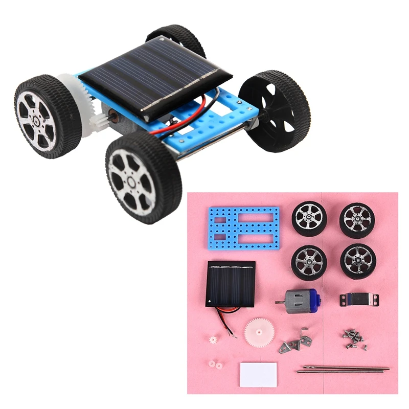 2 Sets Science STEM Toys For Kids, Motor Solar Powered Car Kit, DIY Science Engineering Experiments Projects