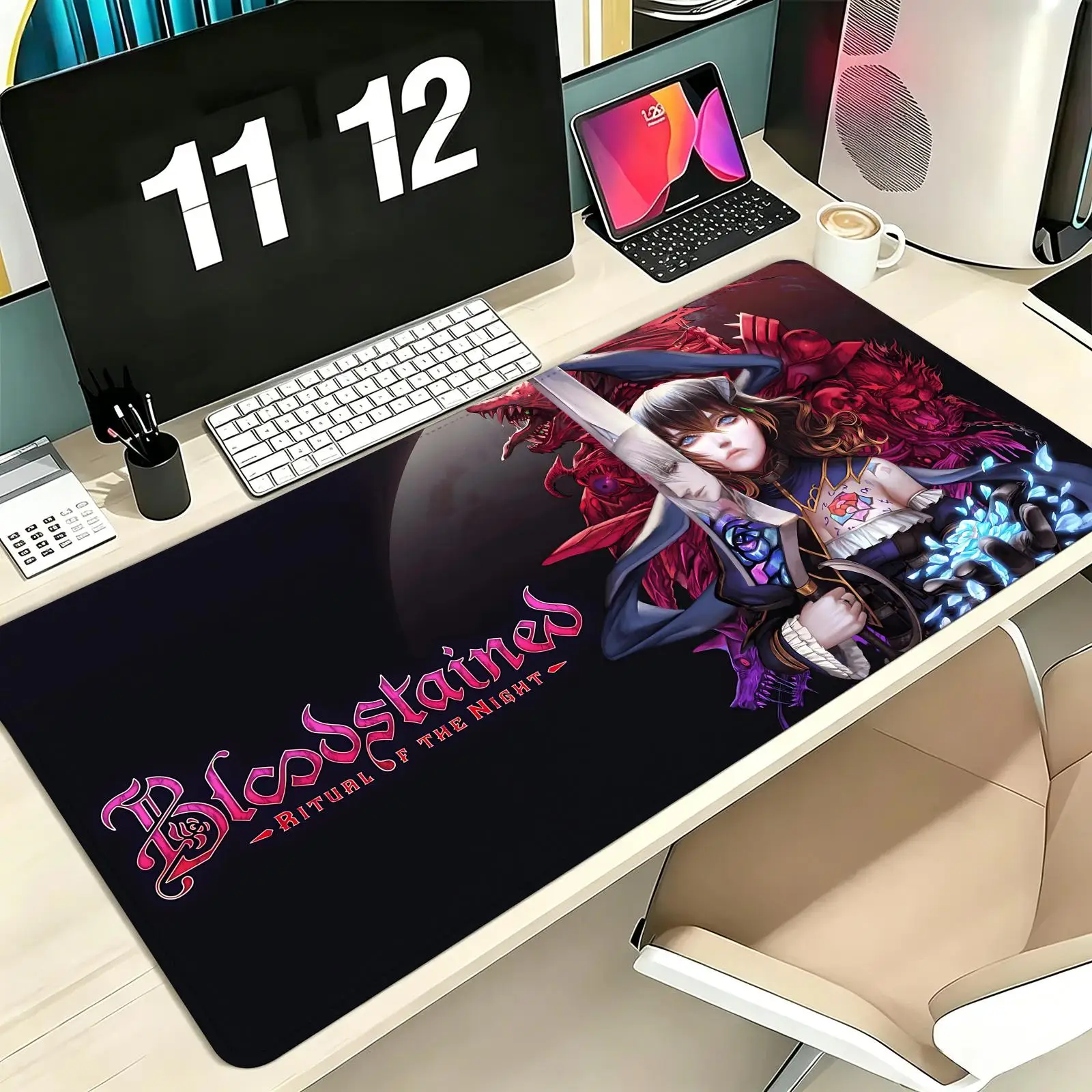 Pro E-Sports XXL Gaming Mousepad Extra Large Non-Slip Stitched Edge Keyboard Laptop Desk Mat Bloodstained Ritual of the Night