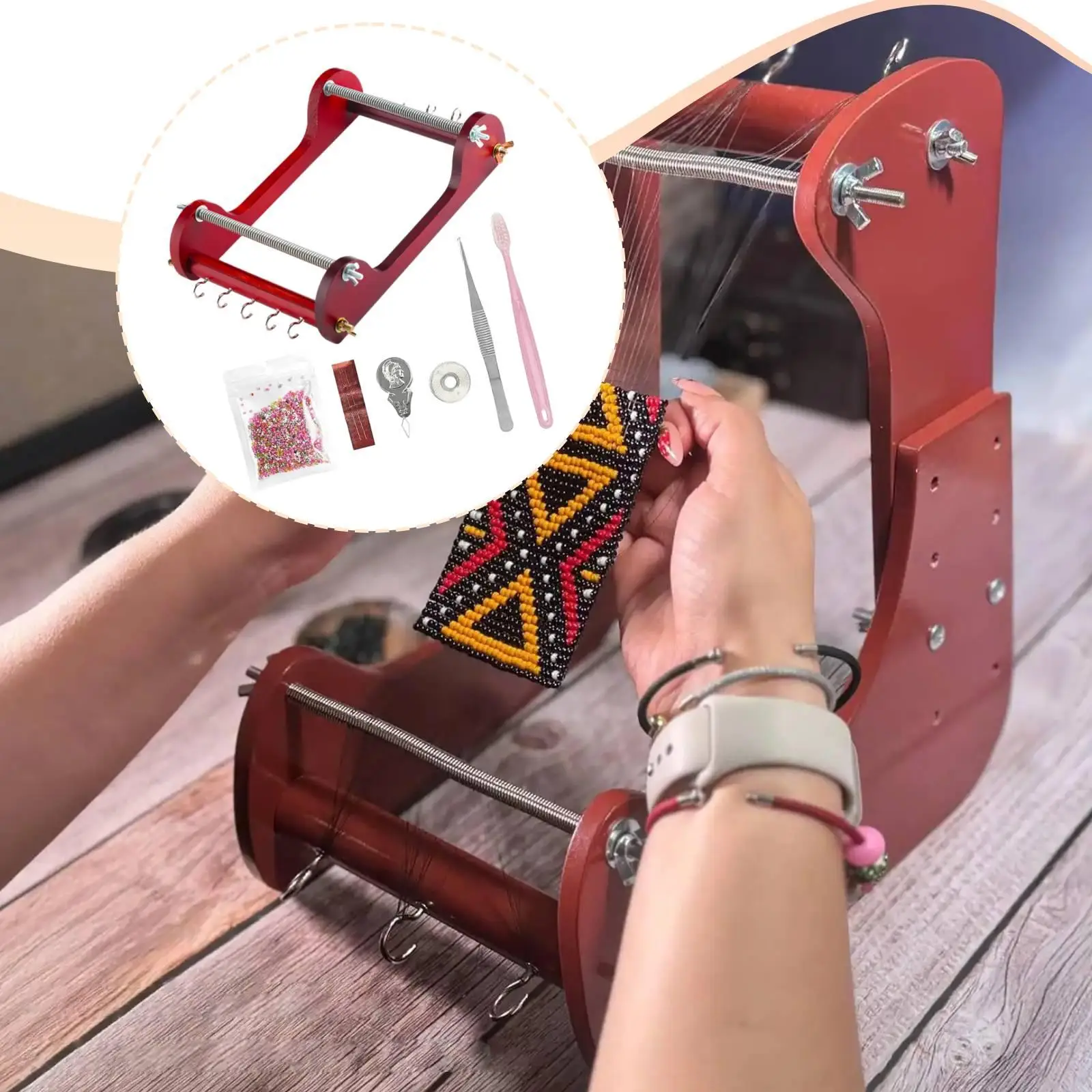 bead-loom-jewelry-tool-craft-beginner-friendly-diy-bracelet-making-kit-with-wooden-accessories-for-beading