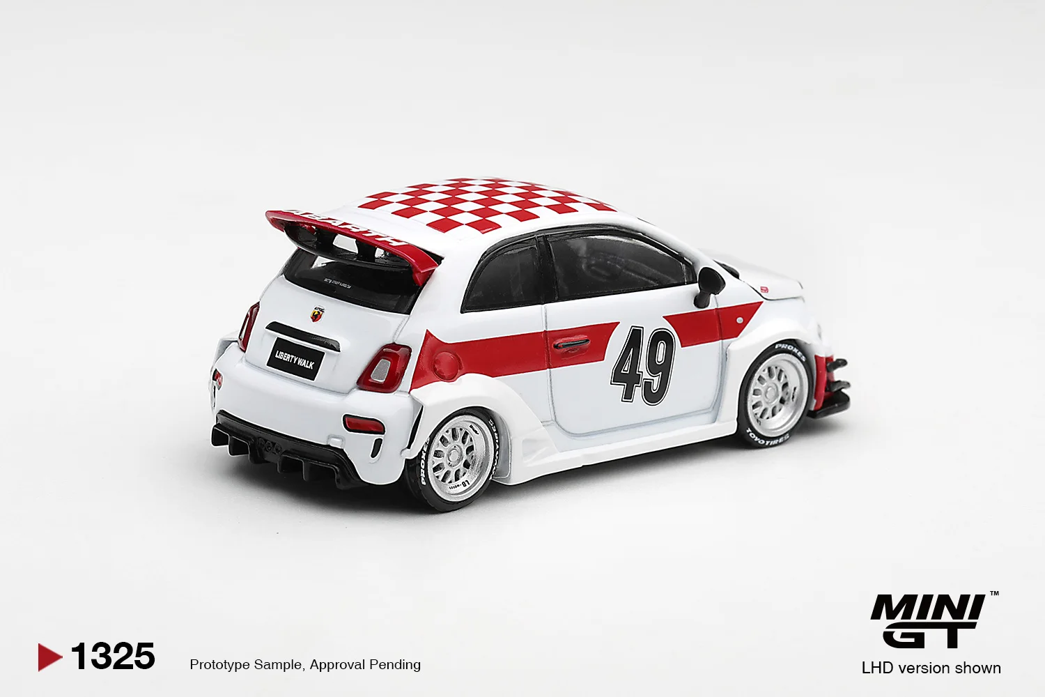 MINIGT 1/64 Abarth 595 LB-WORKS X Abas Works 1000 TC Tribute MGT01325-CH Car Alloy Motor Vehicle Diecast Model Kids Toys Boys