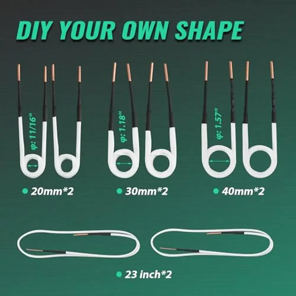 Ferramenta aquecedora de parafuso de indução 1500W com 8 bobinas e caixa robusta, parafusos de porcas de aquecimento sem chama, aquecimento poderoso, bobinas de longa duração