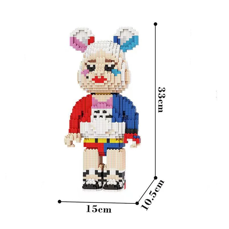 Celebrate Christmas super large hand gift box cute violent bear splicing building blocks toy model clown DIY holiday gift for ki