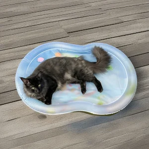 

Кровать для воды для кошек, большой надувной толстый охлаждающий коврик с защитой от царапин и игровая игрушка для кошек и котят, летний домашний уютный патио для домашних животных