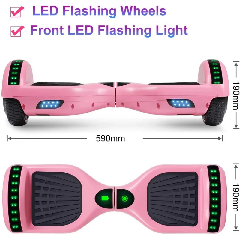 Hoverboard Kids Ages 6-12, with Built-in Bluetooth Speaker and 6.5 Colorful Lights Wheels, Safety Certified Self Balancing