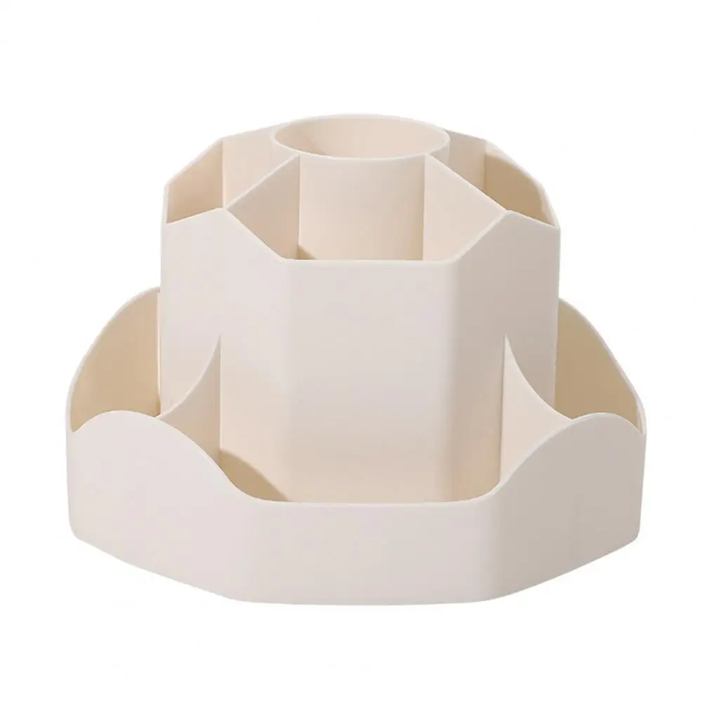 

Compact Pen Storage 360-degree Rotating Desk Organizer with 9 Tiered Compartments for Pens Makeup Brushes Kitchen for Office