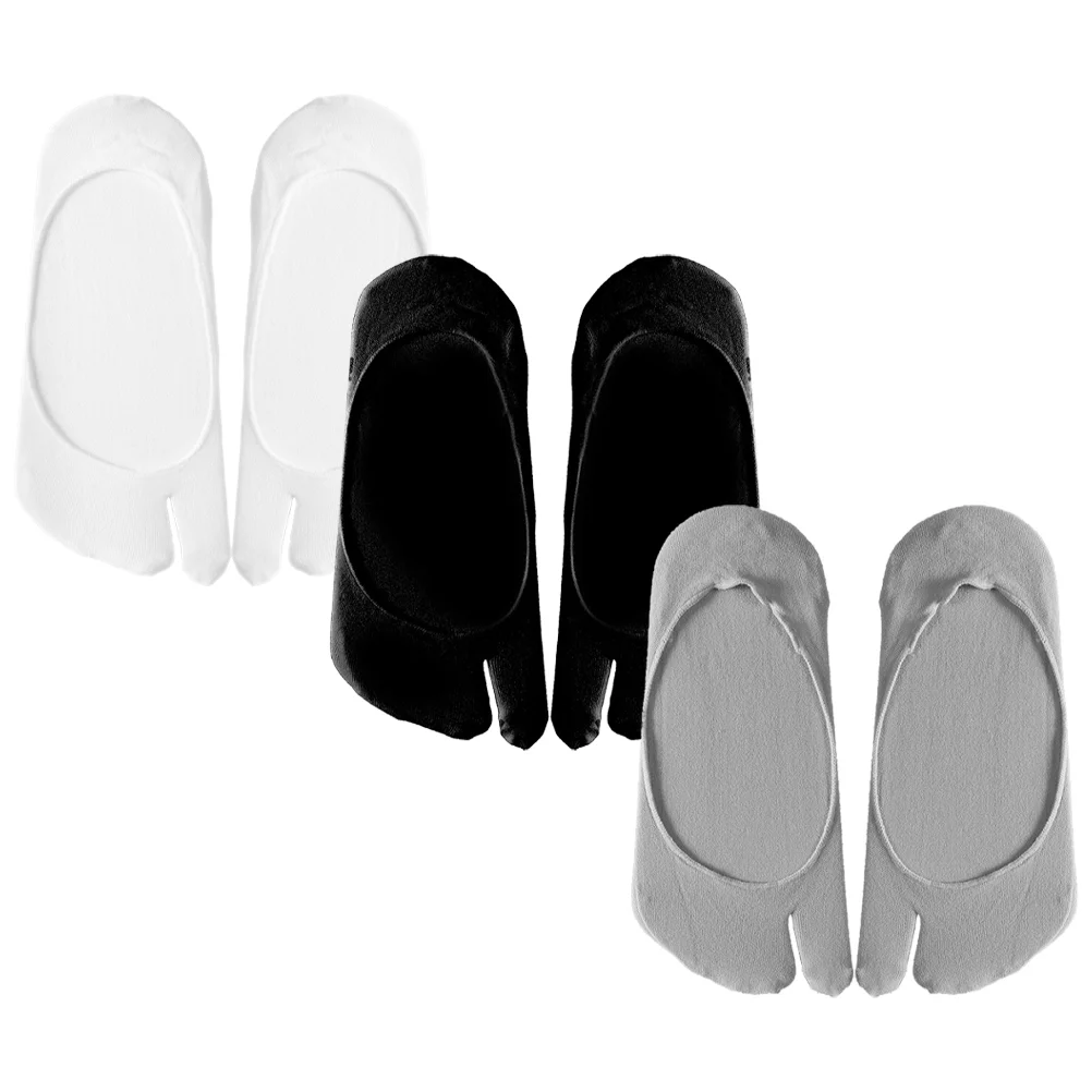 3 Pairs Tabi Socks Holding Hands Female Invisible Toe Separator For Women Nylon Thin Men's Ship Summer